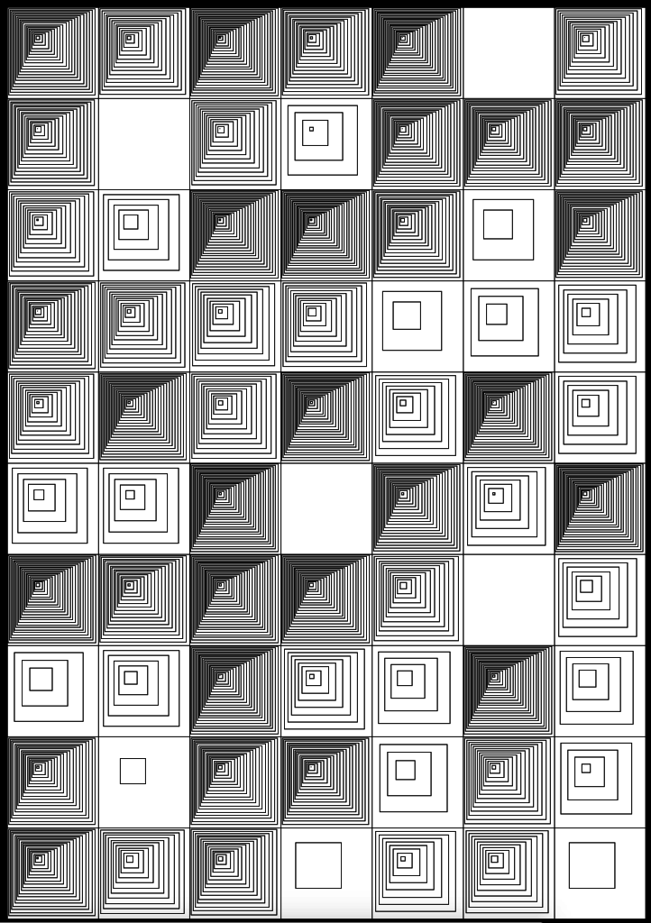 Square Random Drawing Generative Art: Recreating “Random Squares” by Bill Kolomyjec ...