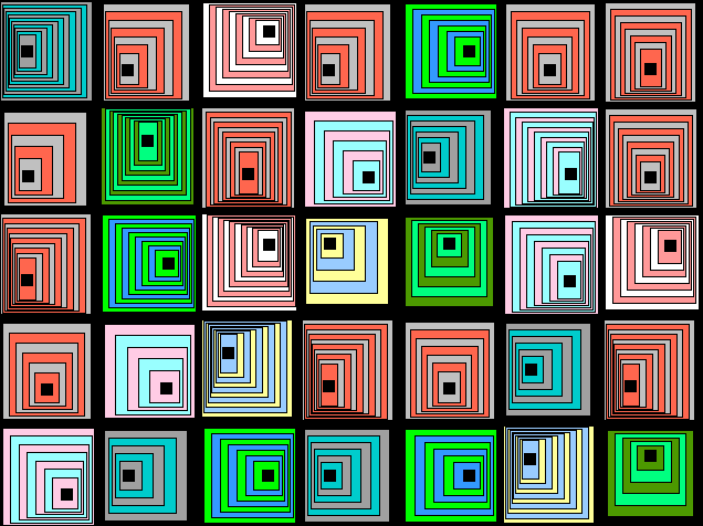 Computer Art. Rectangles and Pyramids.